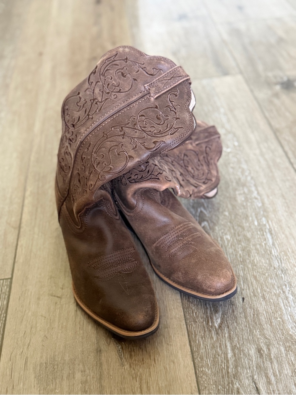 Twisted X Brown Embossed Western Heeled Boots